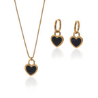 18K Gold Plated Stainless Steel Heart Mirror Jewelry Set