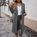 Temperament Commuting Turn-down Collar Coat