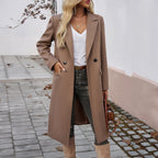 Temperament Commuting Turn-down Collar Coat