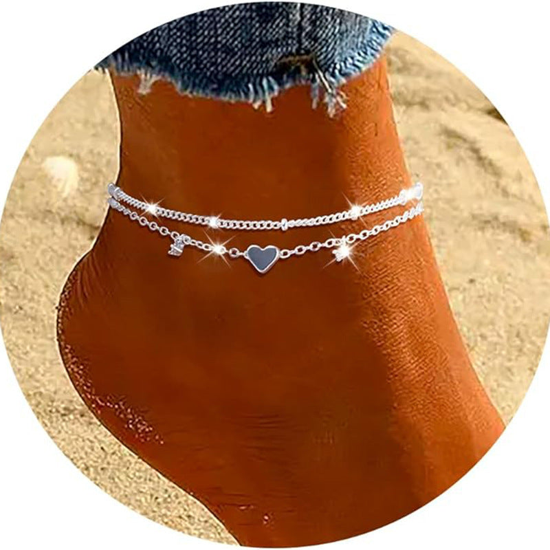 Heart-shaped Zircon Anklet