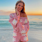 Leisure Color Flower Woolen Suit