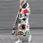 Printed Dragon And Phoenix Woolen Coat