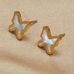 18K Gold Plated Stainless Steel Butterfly & Heart Jewelry Set