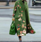 Printed Dragon And Phoenix Woolen Coat