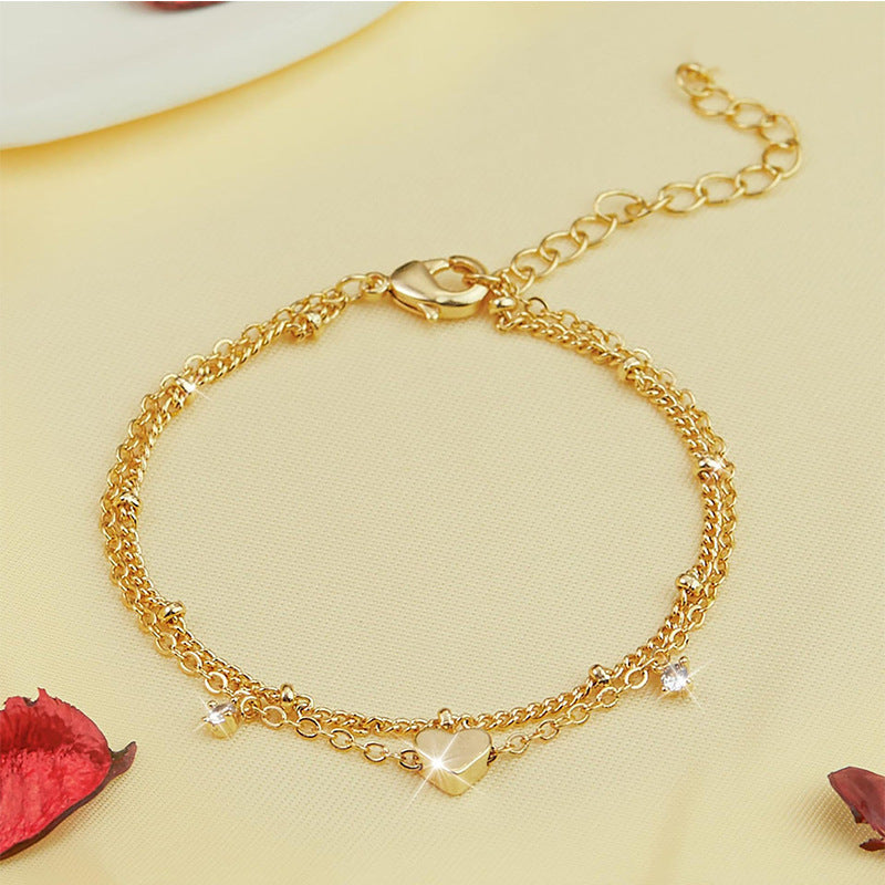 Heart-shaped Zircon Anklet